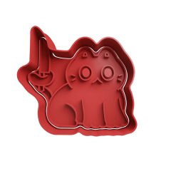 Gato Cute con Cuchillo