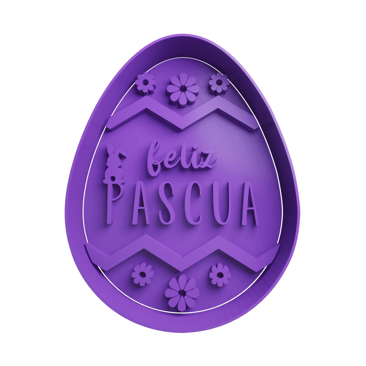 Huevo de Pascua -Feliz Pascua Cortador de Galletas STL 2