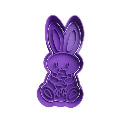 Conejo con Zanahoria Cortador de Galletas STL 3