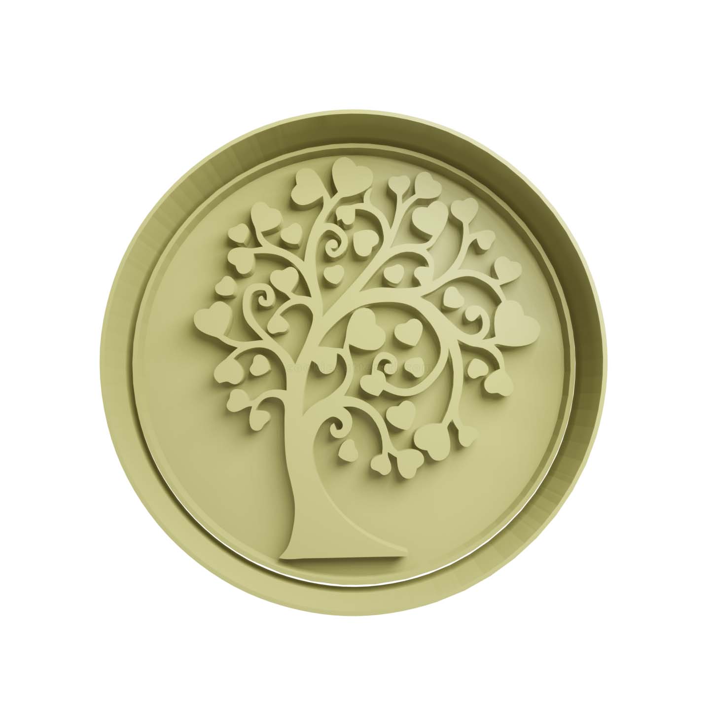 Silueta de Arbol con hojas corazon