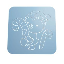 Stencil Pingüino de Navidad STL + Vector