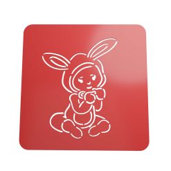 Stencil Niña con disfraz de Conejita STL + Vector