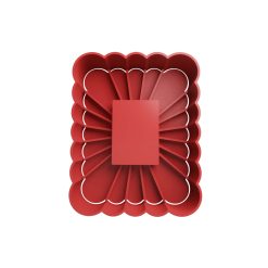Rectangulo con Petalos Cortador de Galletas STL 3