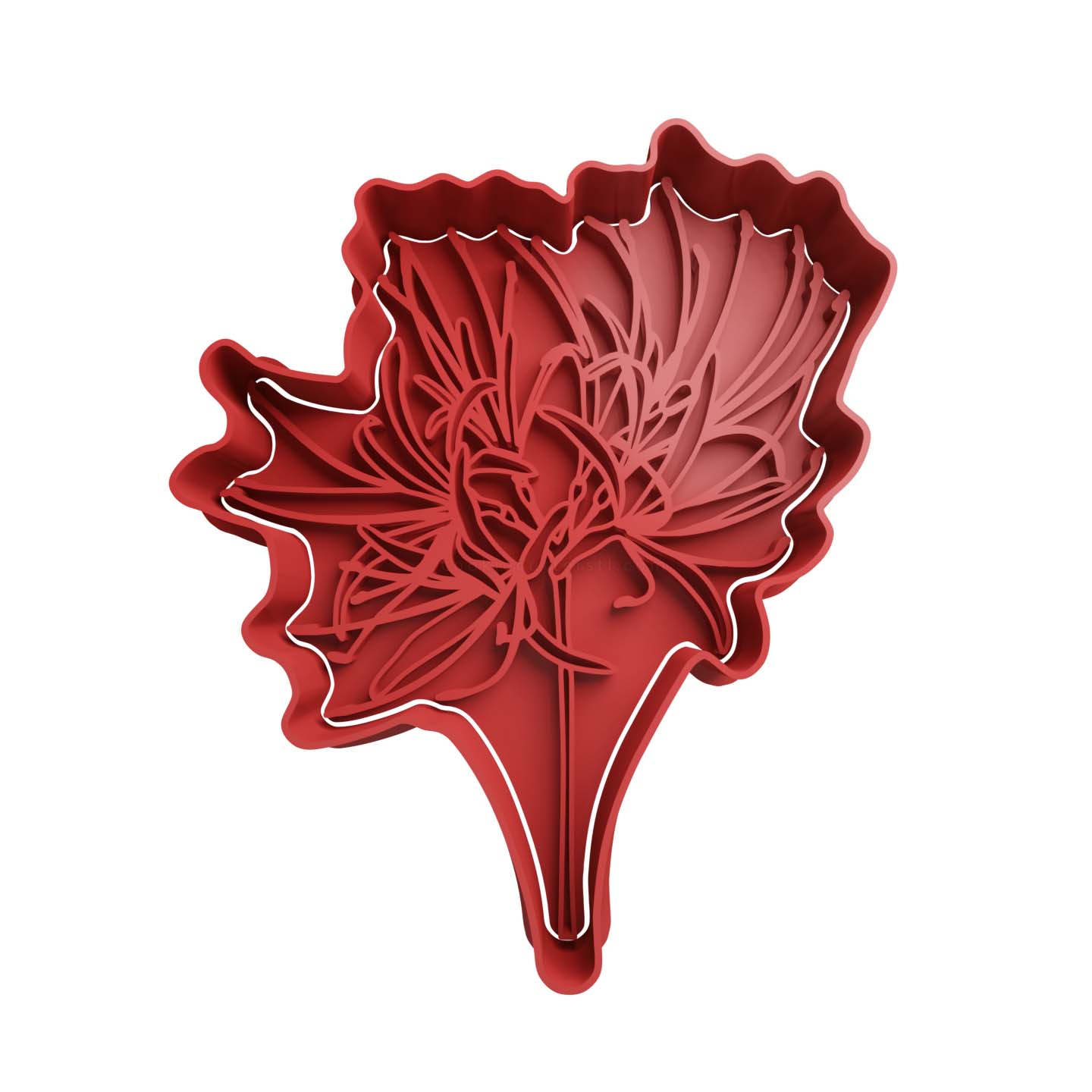 Flor Lirio Araña Rojo Lycoris Radiata Cortador de Galletas STL
