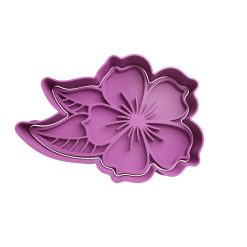 Flor con Hojas Cortador de Galletas STL