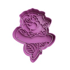 Rosa con Etiqueta Cortador de Galletas STL