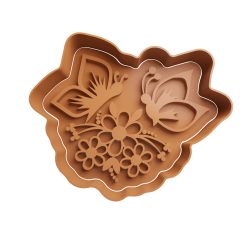 Flores con Mariposas Cortador de Galletas STL