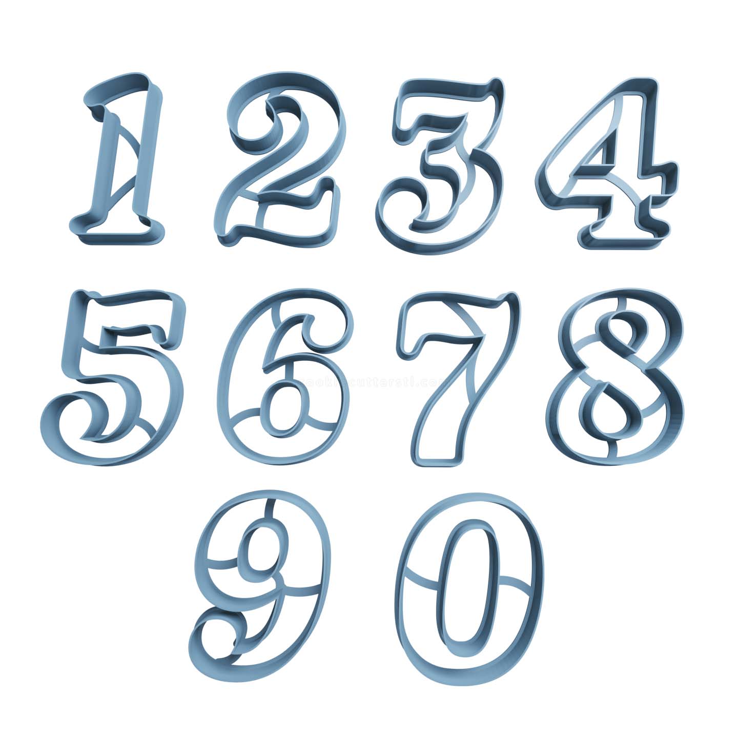 Set Numeros Cortador de Galletas STL