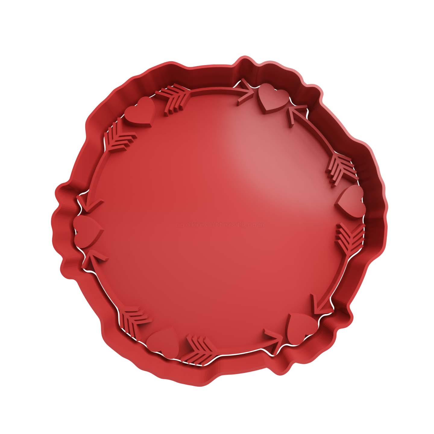 Circulo con Corazones y Flechas Cortador de Galletas STL