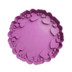 Circulo con Corazones Cortador de Galletas STL 3