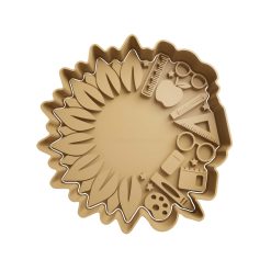 Girasol con utiles escolares Cortador de Galletas STL