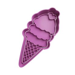 Helado de 3 Bochas Cortador de Galletas STL