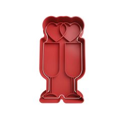 Copas con Corazones Cortador de Galletas STL