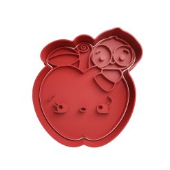 Manzana con Gusano Cortador de Galletas STL