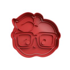Manzana con Anteojos Cortador de Galletas STL