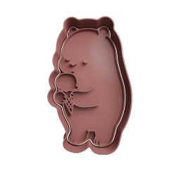 Oso Pardo Cortador de Galletas STL 3