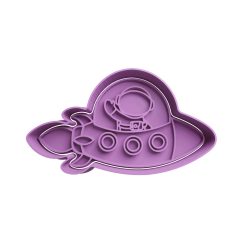 Astronauta en Cohete Cortador de Galletas STL