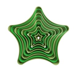 Set Estrellas Redondeadas 5 Puntas Cortador de Galletas STL 3