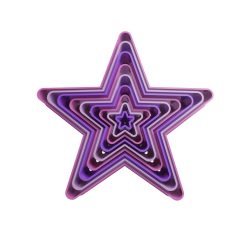 Set Estrellas Redondeadas 5 Puntas Cortador de Galletas STL 2