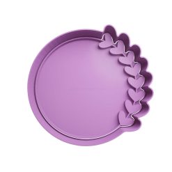 Circulo con Corazones Cortador de Galletas STL