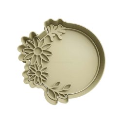 Circulo con Hojas Cortador de Galletas STL