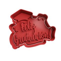 Feliz Graduacion Cortador de Galletas STL