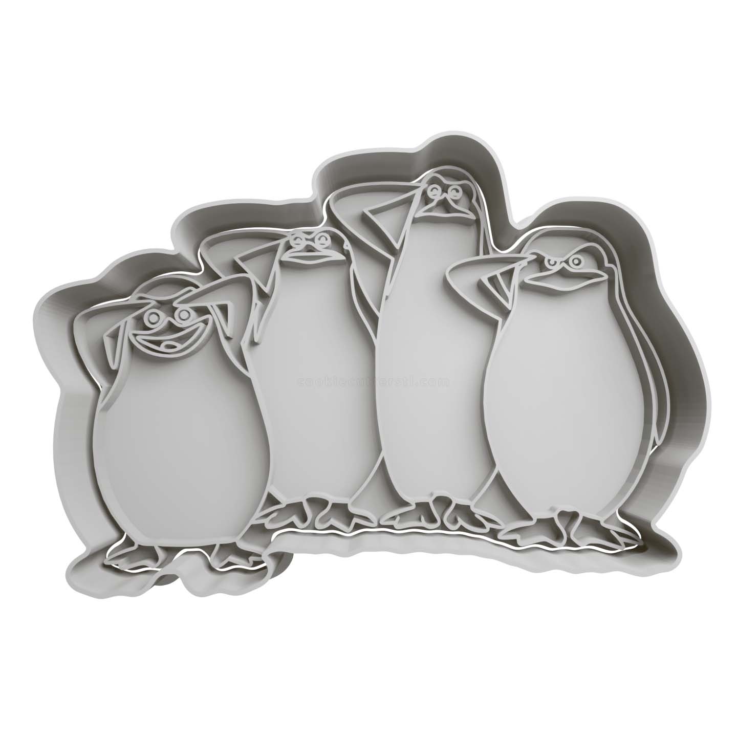 Los Pingüinos de Madagascar Cortador de Galletas STL