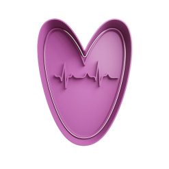 Corazon con Electrocardiograma Cortador de Galletas STL