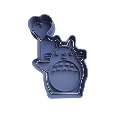 Totoro con Globo de Corazon Cortador de Galletas STL