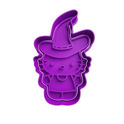 Hello Kitty Brujita Cortador de Galletas STL 2