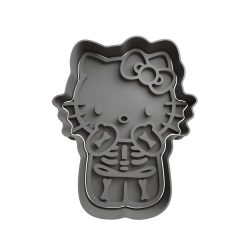 Hello Kitty Esqueleto Cortador de Galletas STL 2