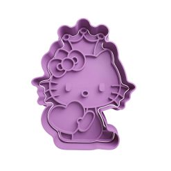 Hello Kitty con Corazon Cortador de Galletas STL
