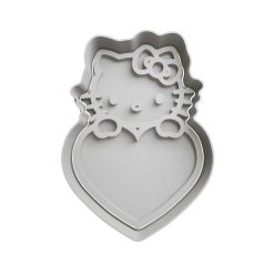 Hello Kitty con Corazón Cortador de Galletas STL 2